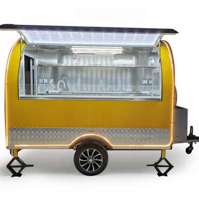 Ice Cream Mobile Food Truck Hot Dog Food Trailer with top quality fiberglass 100% seamless no rivets