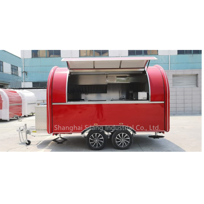 Factory wholesale prices hot sell red mobile food trailers/4m coffee food trailer fast food kiosk sale in the USA